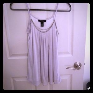 WHBM silver  tank top with chain